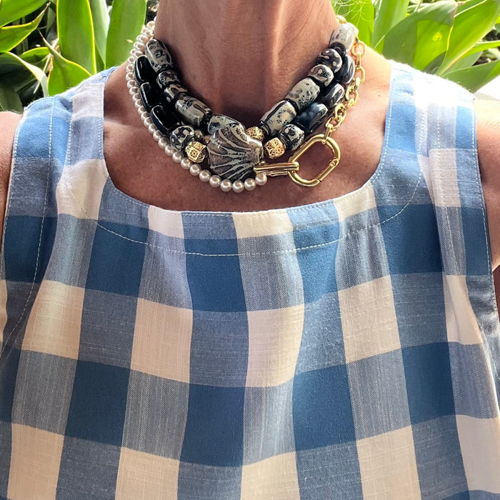 Modern Pearl Link Necklace - thechristyfcollection