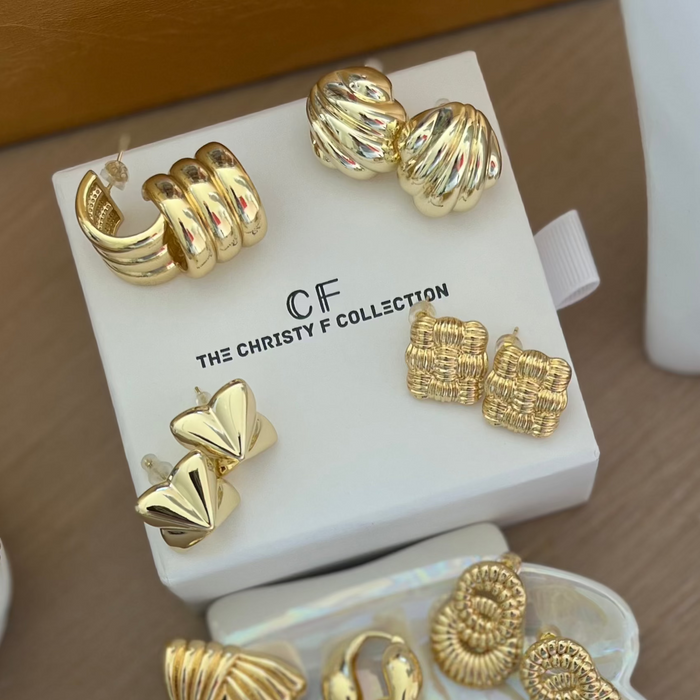 Triple Groove Earrings