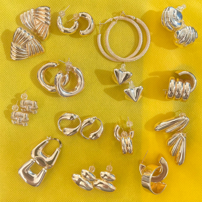 Triple Groove Earrings