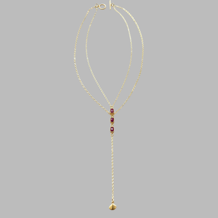 Tiered Ruby Lariat Drop