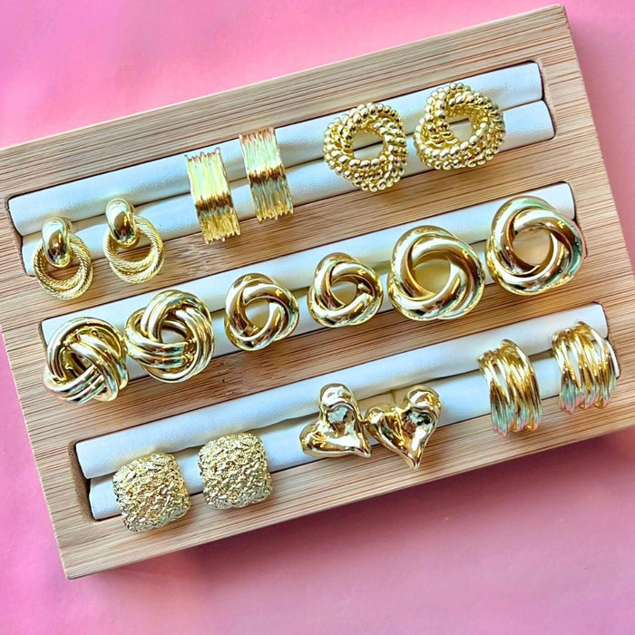 Textured Square Hoops - thechristyfcollection