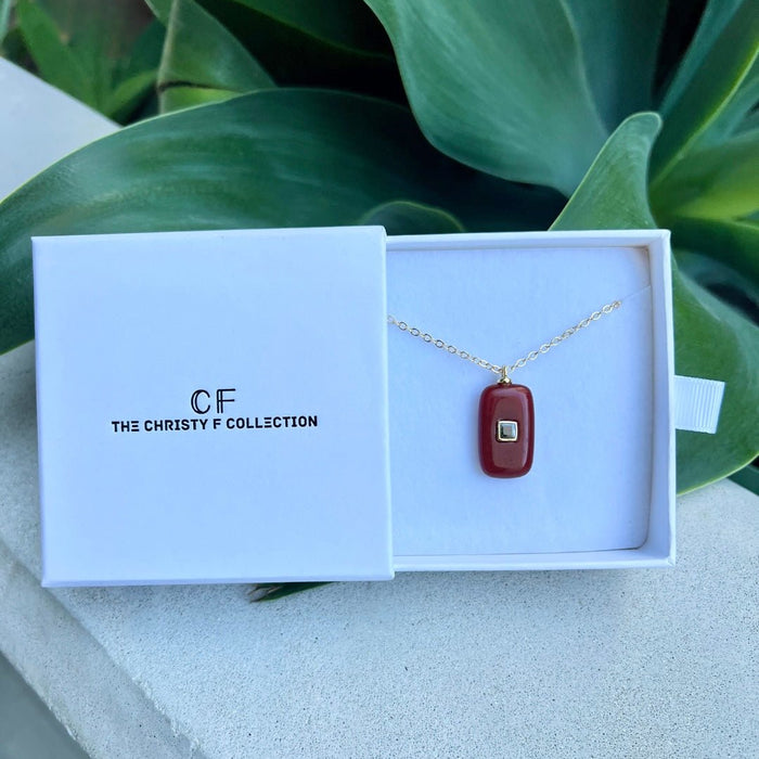 Modern Stone Charm Necklace - thechristyfcollection