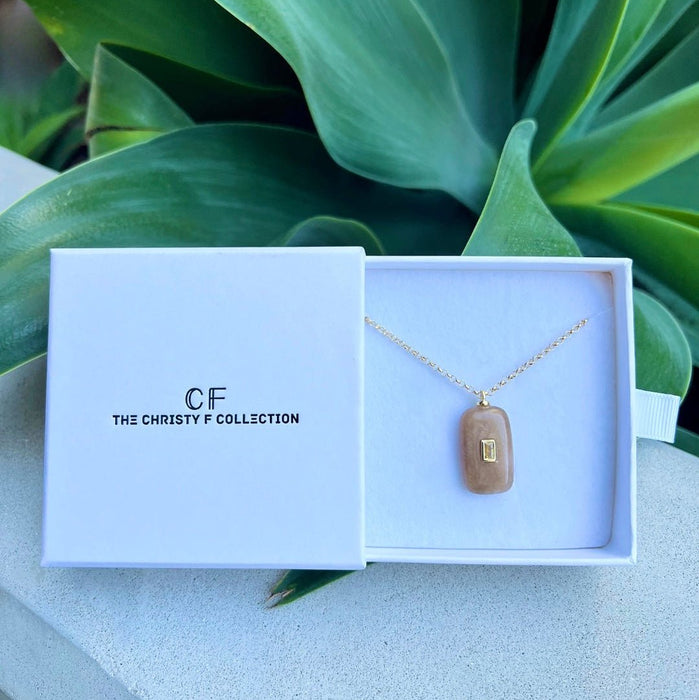 Modern Stone Charm Necklace - thechristyfcollection