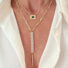 All Eyes on You gold-filled evil eye charm necklace styled shot worn on body - The Christy F Collection