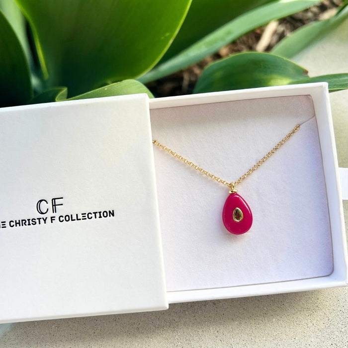 Modern Stone Charm Necklace - thechristyfcollection