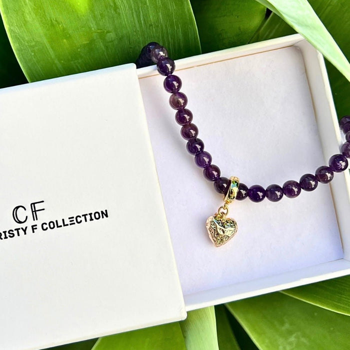 Amethyst Heart Necklace - thechristyfcollection
