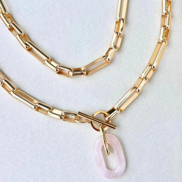 Convertible Rose Quartz Necklace