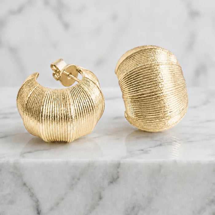 Golden Bamboo Hoops