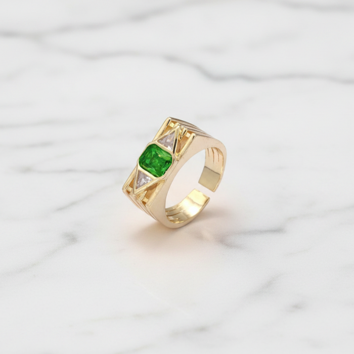 Chunky Emerald Cocktail Ring