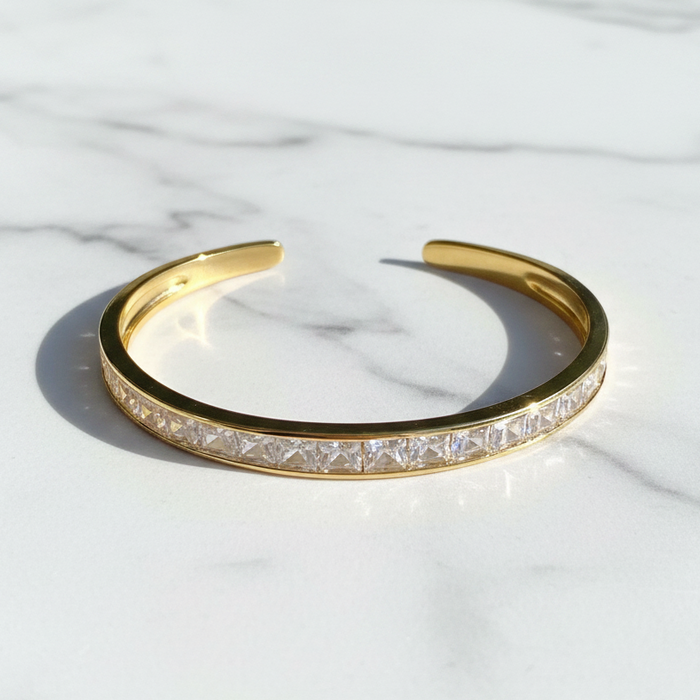 Clear Cuff Gemstone Bracelet