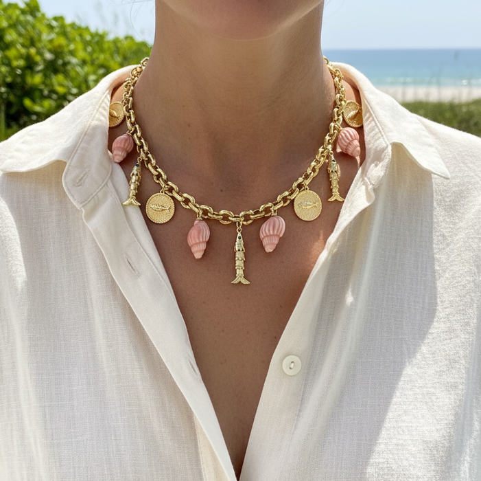 Coral Charm Necklace
