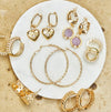 Gold Heart Earring Drops - thechristyfcollection