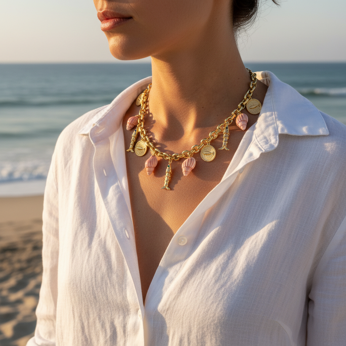 Coral Charm Necklace