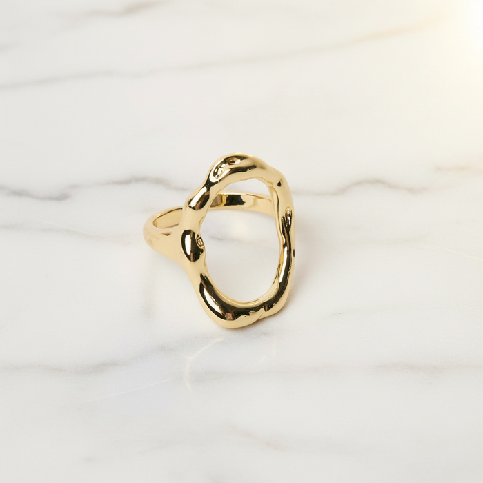 Hammered Oval Ring