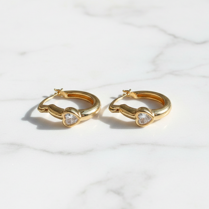 Sweetheart Huggie Hoops