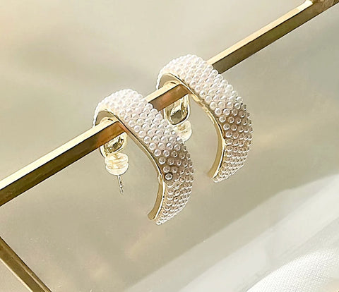 Pearly Square Hoops