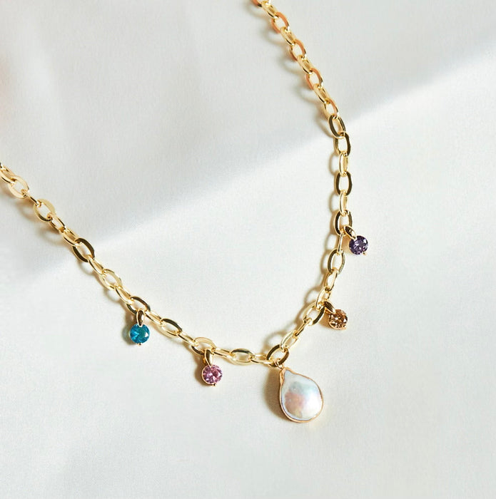 Teardrop Pearl Drop Necklace