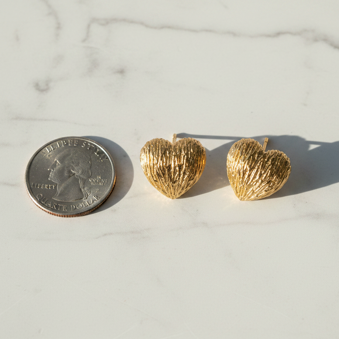 Textured Heart Studs