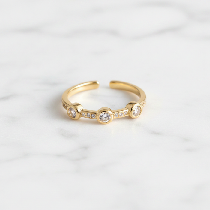 Triple Diamond Detail Ring