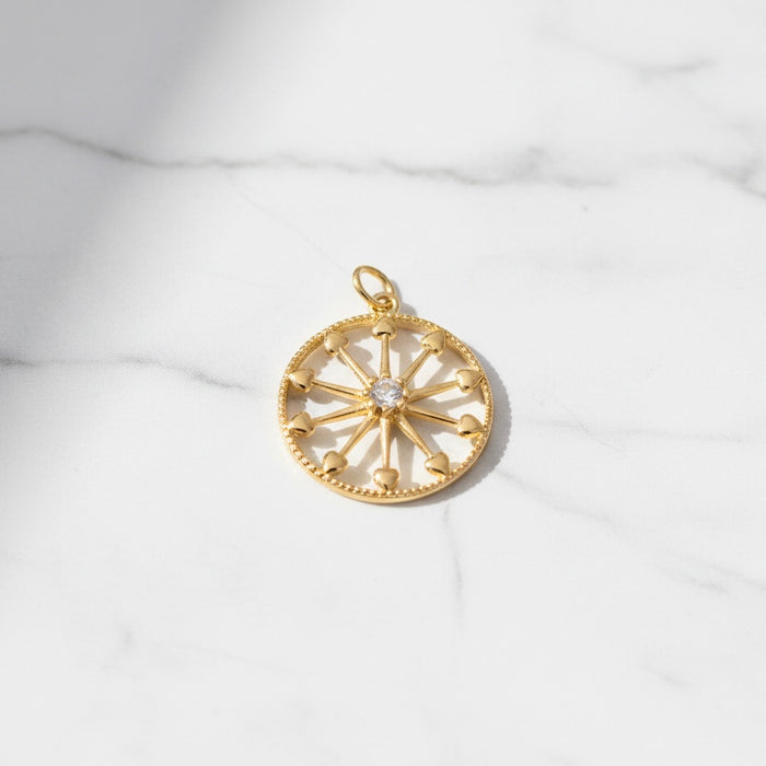 Wagon Wheel Heart Charm