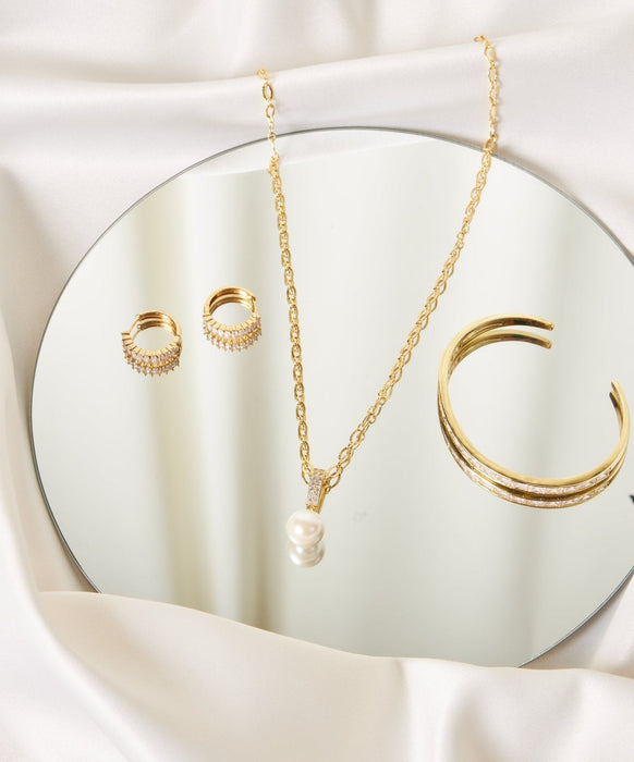 Clear Cuff Gemstone Bracelet - thechristyfcollection