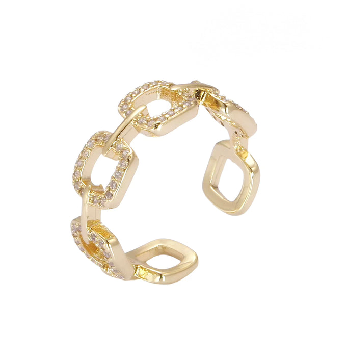 Diamond Chain Link Ring