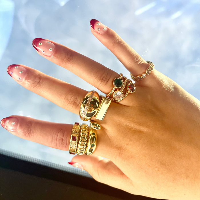Beaded Solitaire Ring