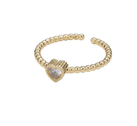 Baby Beaded Heart Ring - thechristyfcollection