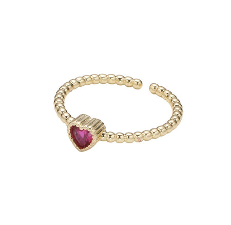 Baby Beaded Heart Ring - thechristyfcollection
