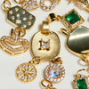 Gold Square Gemstone Charm - thechristyfcollection