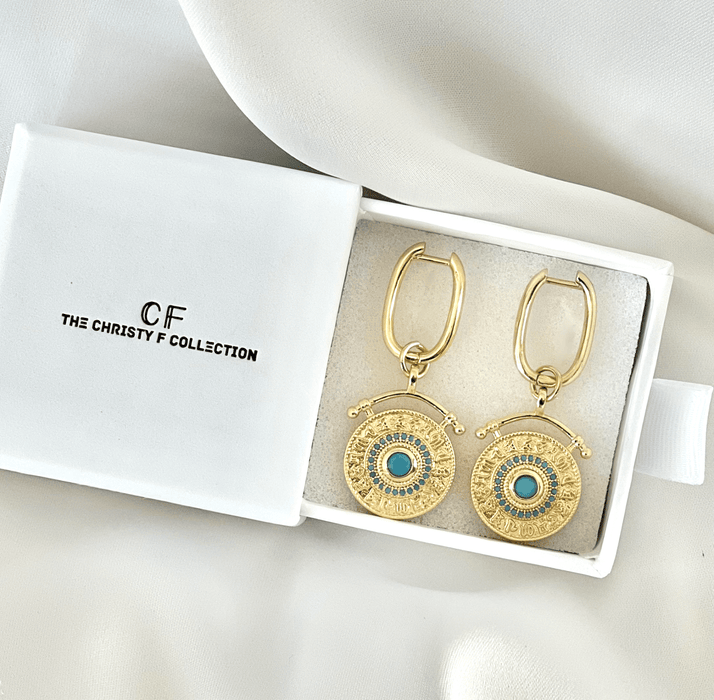 Gold Coin Medallion Drops - thechristyfcollection