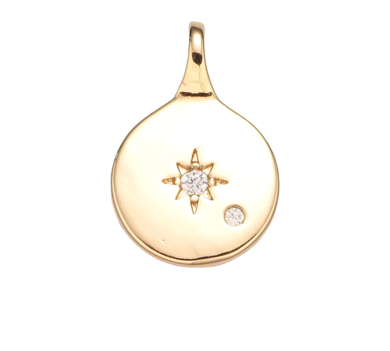 Round Moon & Star Charm