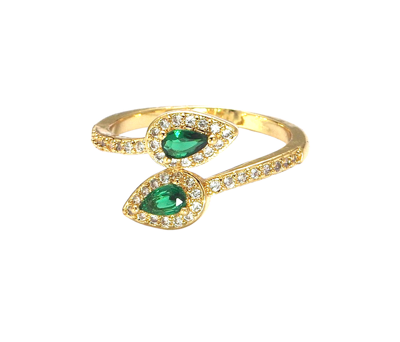 Emerald Tear Drop Ring