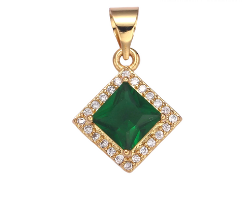 Emerald Diamond Charm