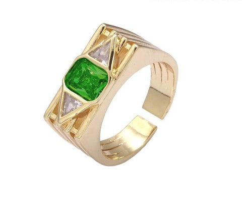 Chunky Emerald Cocktail Ring