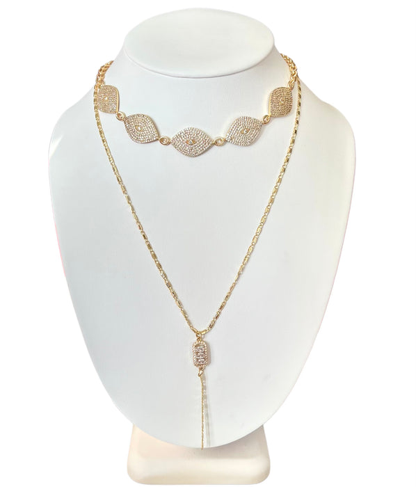 Gorgeous Stack The Drop Dead Gorgeous Stack - Gold Filled CZ Diamond Lariat Necklace ...