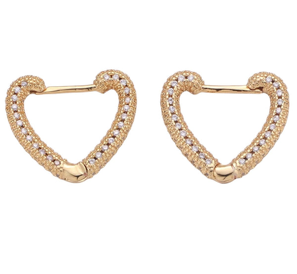 Heart Huggie Hoops