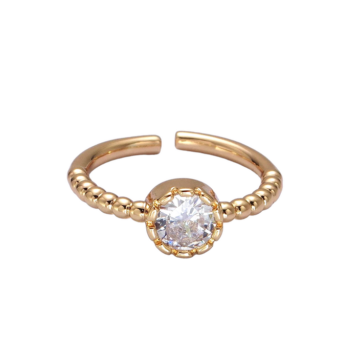 Beaded Solitaire Ring