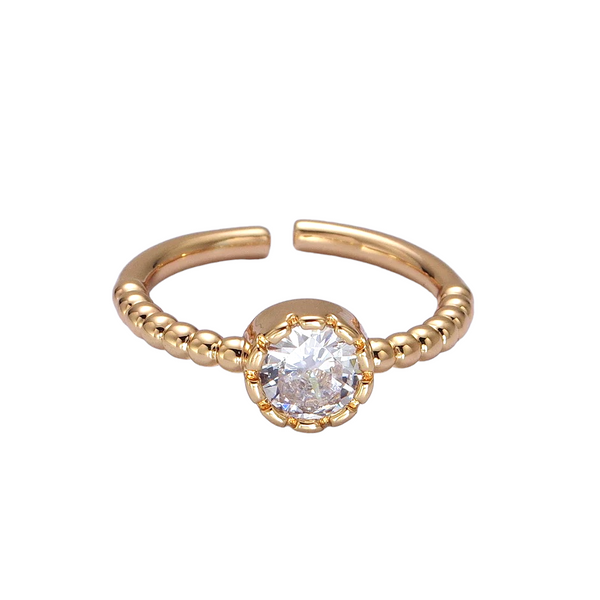 Beaded Solitaire Ring