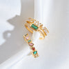 Double Band Emerald Baguette Ring - thechristyfcollection