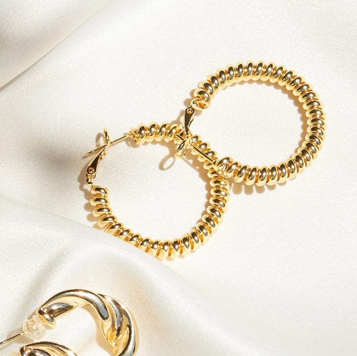 Twisted Gold Hoops