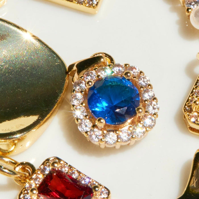 Round Sapphire Charm - thechristyfcollection