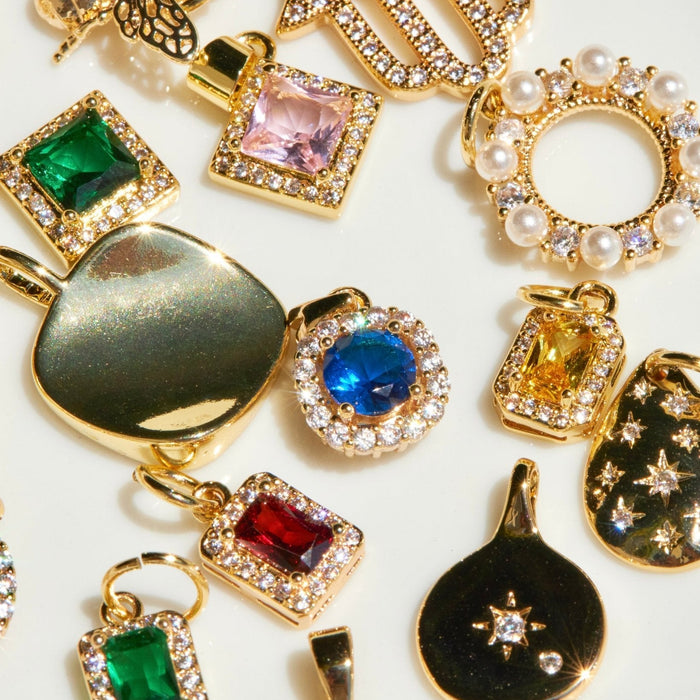 Round Sapphire Charm - thechristyfcollection