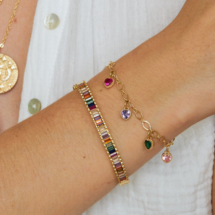 Rainbow Baguette Bracelet - thechristyfcollection