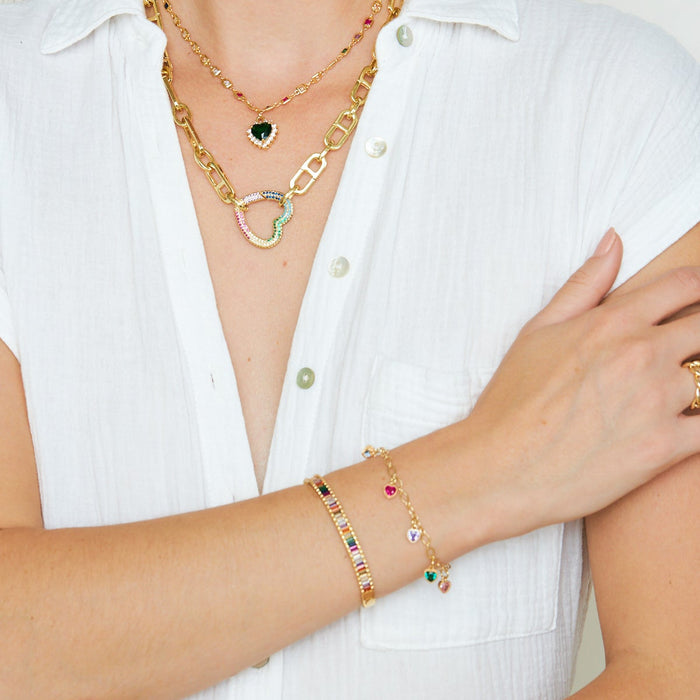 Rainbow Baguette Bracelet - thechristyfcollection